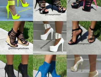 Various high heel shoes